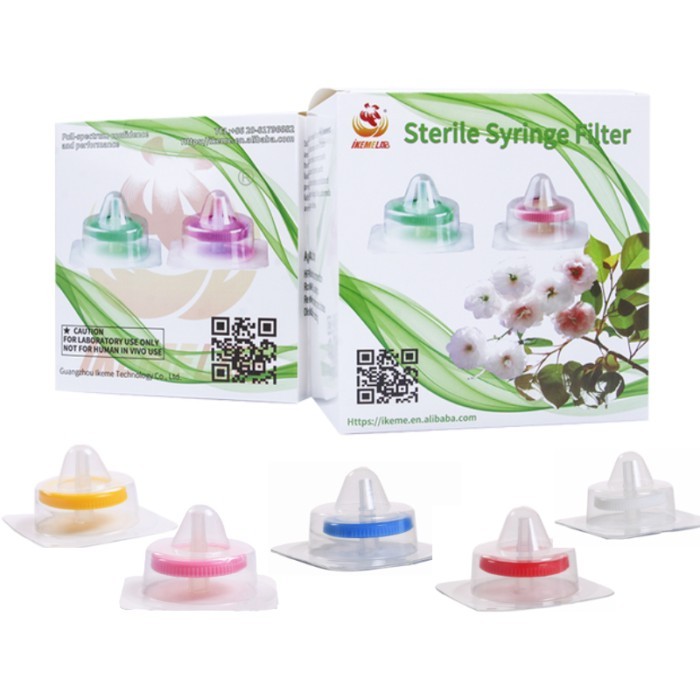IKEME Sterilization Syringe Filter 25mm PTFE Nylon PES MCE PVDF Hydrophilic Millipall Lab Syringe F