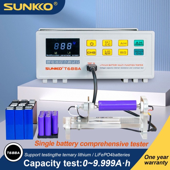 SUNKKO T688A Single Battery Comprehensive Tester 18650 Battery Internal Resistance Capacity Voltage