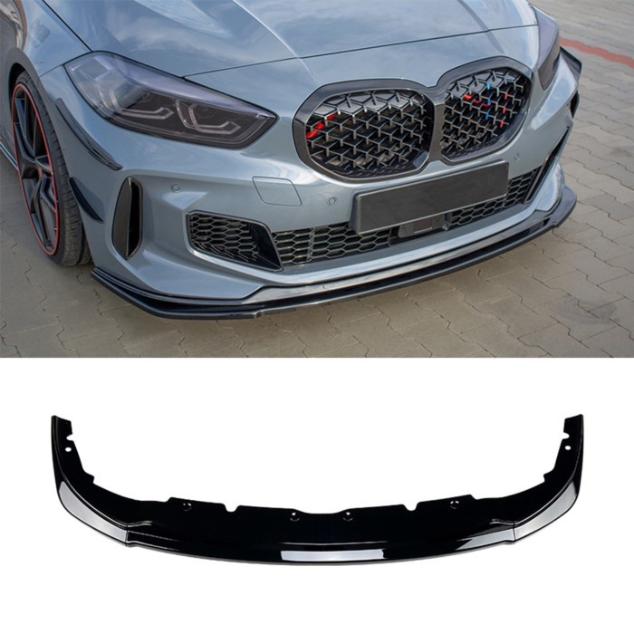 Gloss Black/Carbon Fiber Look Car Front Bumper Lip Diffuser Spoiler For BMW 1-series F40 118i 120i