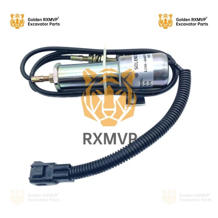 For Hyundai R210 215-7-9 flameout solenoid valve 11N6-666030-24 flameout switch oil cut-off valve e