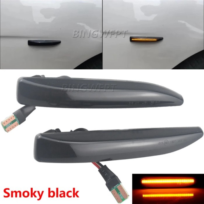 2PCS LED Side Marker Lights Dynamic Turn Signal Light For BMW 7 Series E65 E66 E67 E68 2001-2008 Si