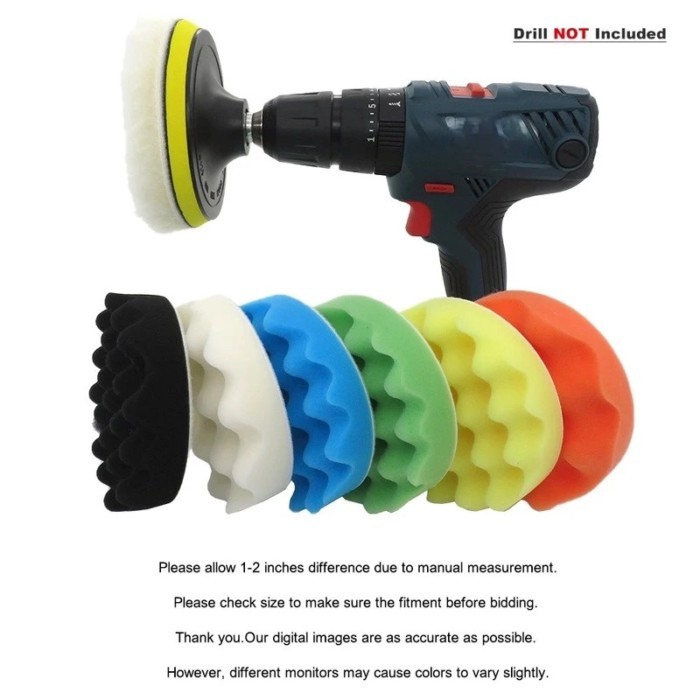Drill Brush Foreign Trade Source 5 Inch 8-piece Wave Car Polishing Sponge Car Cleaning Waxing Polis