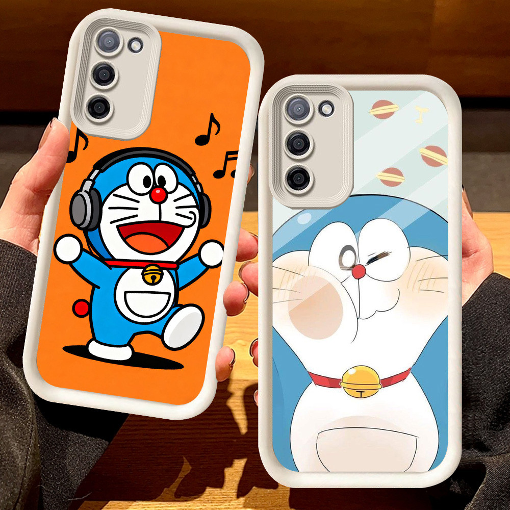 G-58 Doraemon เคสน่ารักสําหรับ Samsung A31 S20 FE A71 A51 สีดําและสีขาว