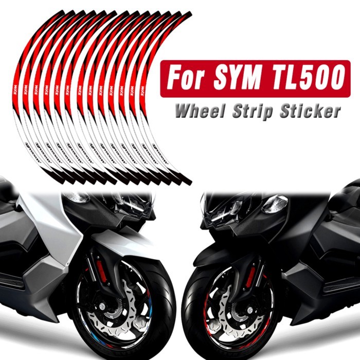 New Motorcycle Wheel Strip Sticker Rim Wheel Hub Decals Decoration For Sym TL500 Maxsym 500TL