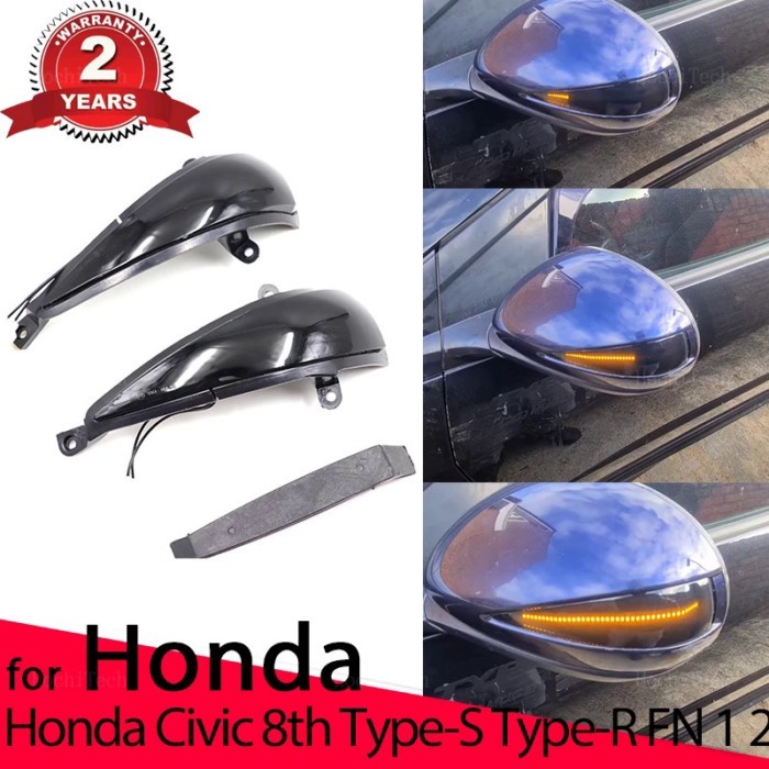 2x LED Dynamic Turn Signal Light Mirror Indicator Blinker Lamp for Honda Civic MK8 8th Hatchback 3