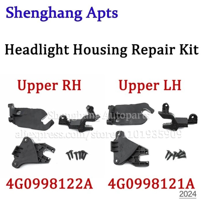 Upper O/S Right Left Headlight Housing Repair Kit For Audi A6 C7 S6 RS6 2015 2016 2017 2018 4G09981