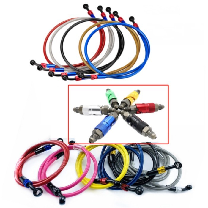 Motorcycle Aluminum AN3 Dry  Fluid Quick Release Connect Fitting Adapter PTFE Brake Line Hose Assem