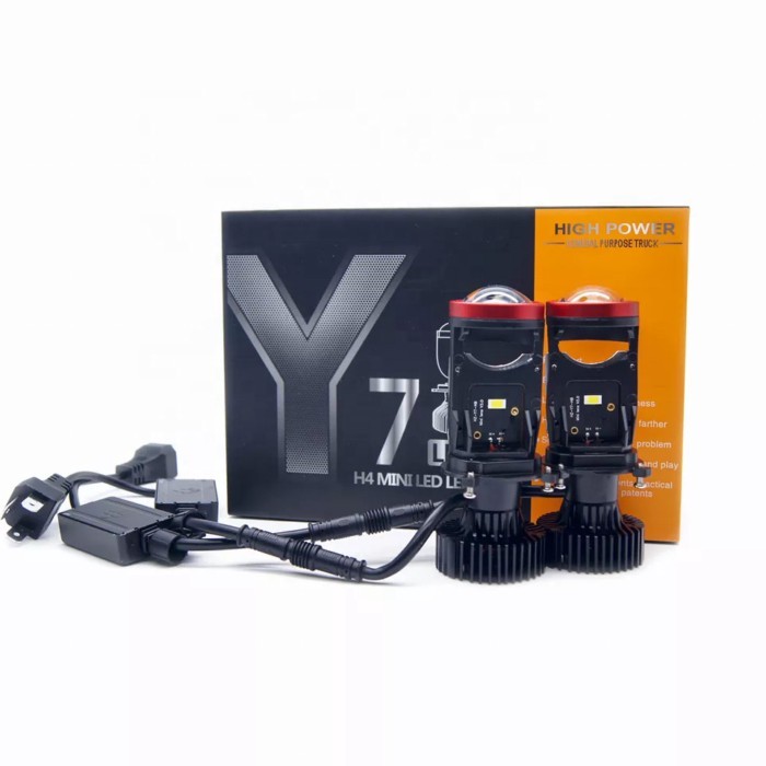 Y7 H4 Car Led Projector Lens Auto Lighting Projector Led H4 Mini Led Lens y7d Led Headlight For Mot