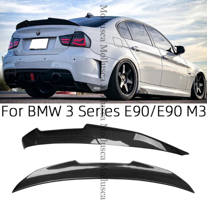 For BMW 3 Series E90 4Door/E90 M3 PSM Style Carbon fiber Rear Spoiler Trunk wing 2004-2011 FRP hone