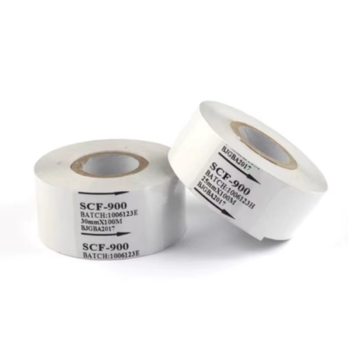 SCF-900 White Thermal Printer Ribbon Ink Heat Transfer Ribbon Circular White Ribbon Code Ribbon