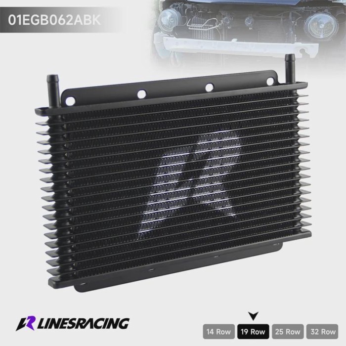 Tube & fin 19 Row Transmission Oil Cooler 6-Cylinder Engine 11"x5.8"x0.75" (280x148x19.3mm) inlet/o
