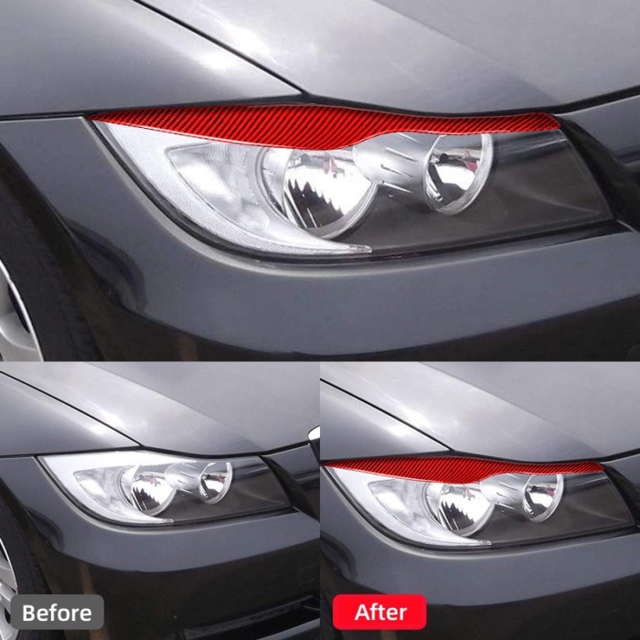 For BMW 3 Series E90 318i 320i 325i 2005-2008 Accessories Carbon Fiber Car Headlight Eyebrow Eyelid