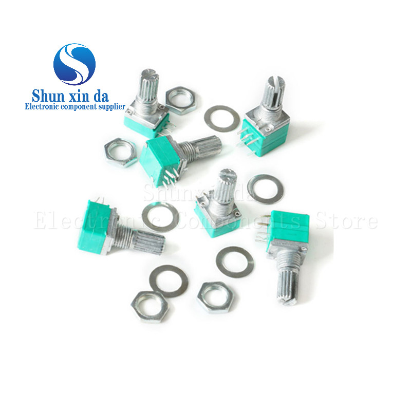 5PCS RK097N/G B1K B5K B10K B20K B50K B100K B250K B500K RV097NS เครื่องขยายเสียงตัวต้านทาน 15 มม.เพลา