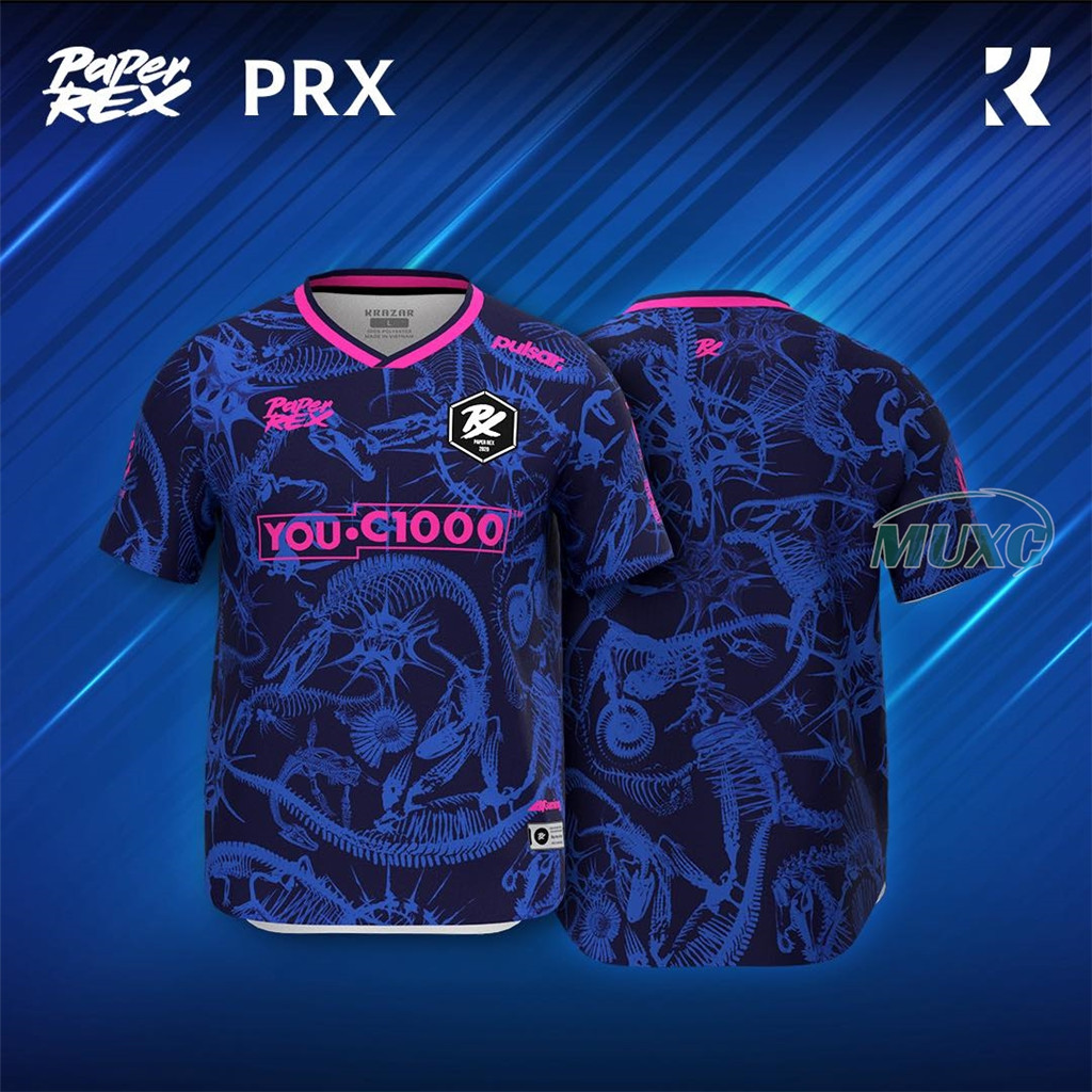 ใหม่กระดาษ Rex DinoGlitch Jersey 2026/27 Series ชุด VALORANT Esports Club PRX แฟชั่น Tees ชาย F0RSAK