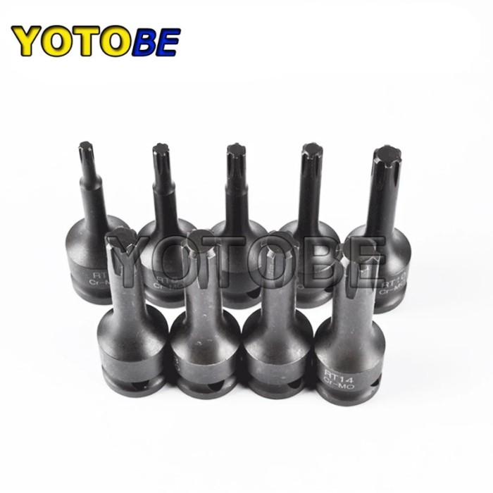 1PC  1/2" Inch Drive IMPACT RIBE SOCKET BIT SET R5 R6 R7 R8 R10 R11 R12 R13 R14 78mm Length