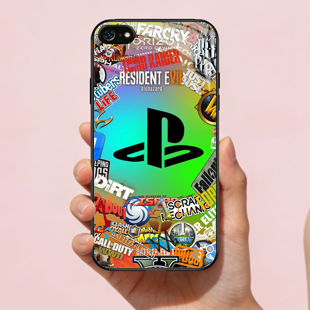 TT-69 PlayStation Casing hp glass iPhone 6S X 7 XS SE XR 8 6 Max Plus 2020 2022