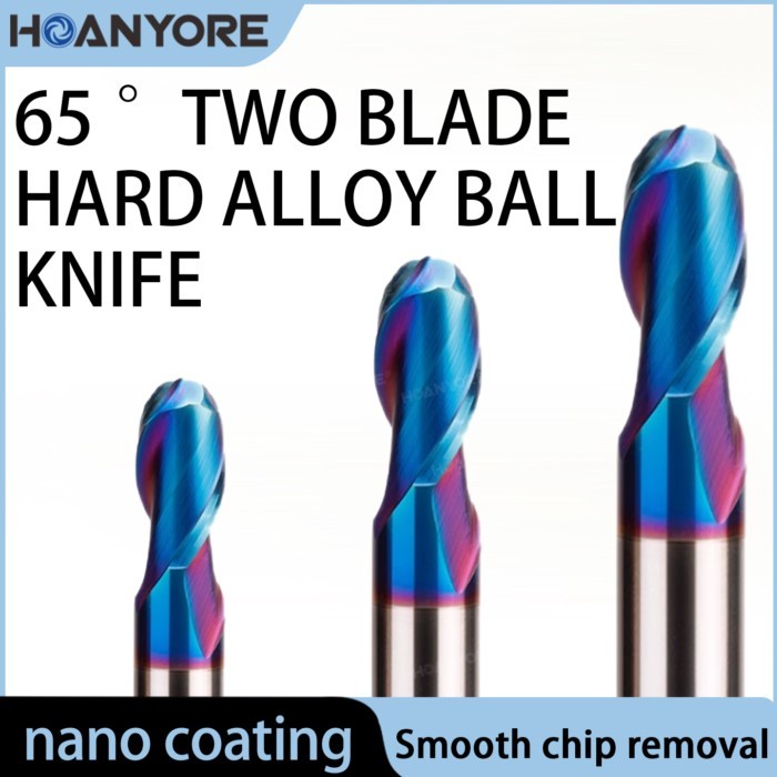 65 degree hard alloy ball cutter CNC blue nano CNC tool R tool ball end milling cutter end mill