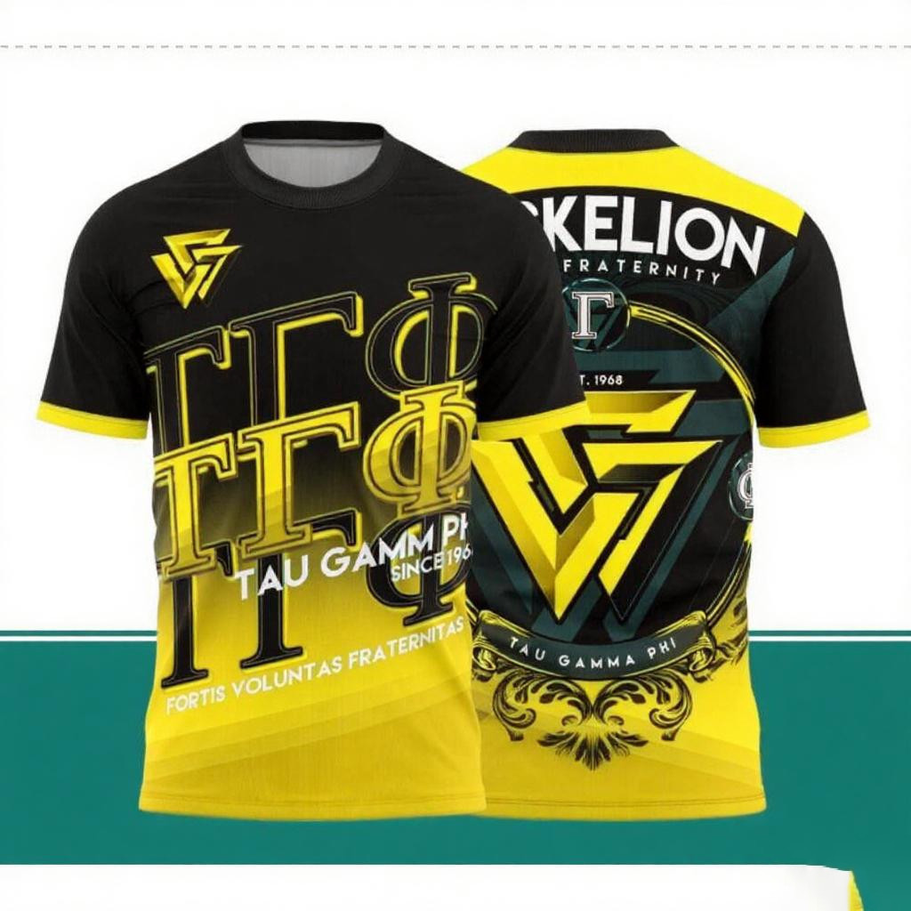 Tau Gamma Phi Triskelion Frat เสื้อ 56th Anniversary Full Sublimation 3D พิมพ์เสื้อยืดฤดูร้อน