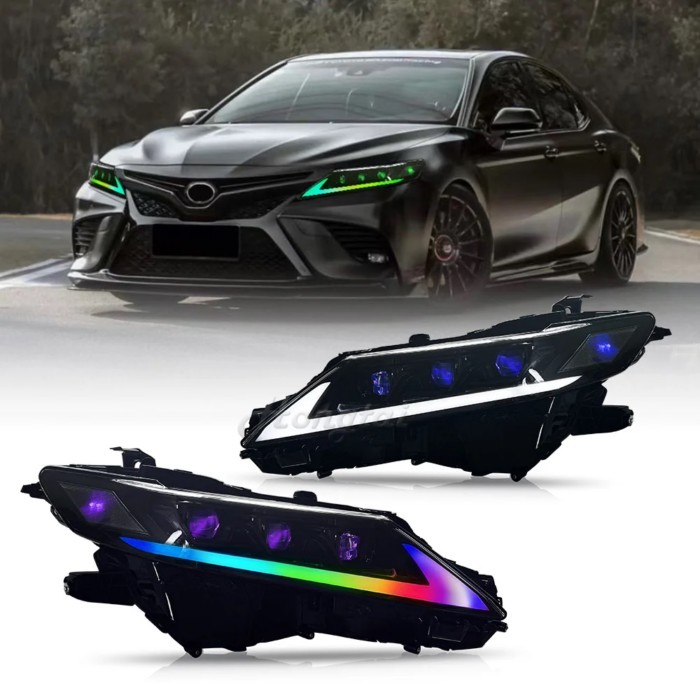 Pair Full LED Headlights For Toyota Camry 8th generation 2018-2019 2020 2021 2022-2024 LED Demon Ey