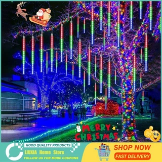 ไฟดาวตก LED ยอดนิยม ควบคุมรีโมท โซล่าเซลล์ กันน้ำ IP65 สำหรับแต่งต้นคริสต์มาสกลางแจ้ง