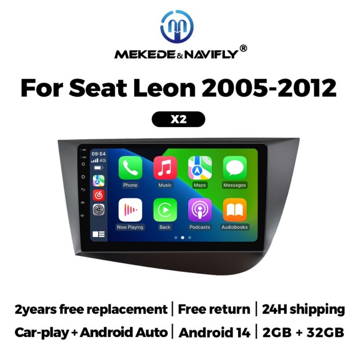 NaviFly Android 14 Car Radio 2G+32G Wireless Carplay AUTO For Seat Leon 2 MK2 2005-2012 Automotive