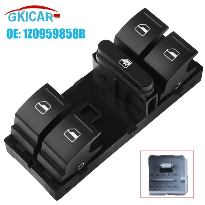 1Z0959858B 10 Pins Power Electric Master Window Switch 5LD959858 1Z0959857 1Z0959858A For Skoda Fab