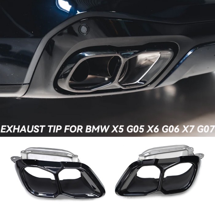 Exhaust Tip For BMW X5 X6 X7 G05 G06 G07 Upgrade M50i  M60i Look Muffler Tip Quad 304 Stainless Ste