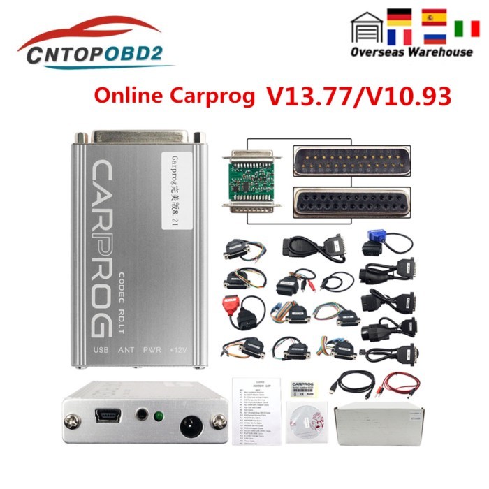 Carprog V13.77 V10.93 Full Set With 21 Adapters With keygen Online Programmer For Airbag/Radio/Dash