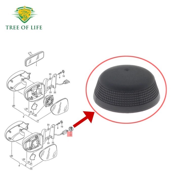 1H0857520 1H0 857 520 FOR VW Jetta Golf MK3 Cabrio 1992-2002 SEAT Cordoba Inca Alhambra Side View M