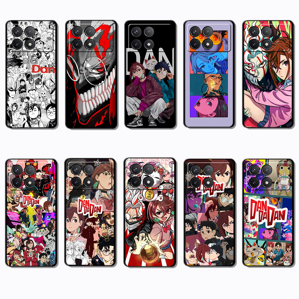 สําหรับ Xiaomi Redmi K40 K60 K70 หมายเหตุ 7 8 Pro DAN DA DAN กรอบสีดํายืดหยุ่น TPU Soft Case | กันรอ