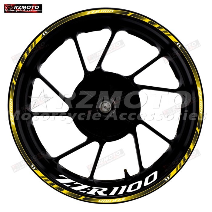 For Kawasaki Motorcycle ZZR1100 Logo Hub Decal Decoration Set 17 Inch Wheel Frame ZZR 1100 Rim Stic
