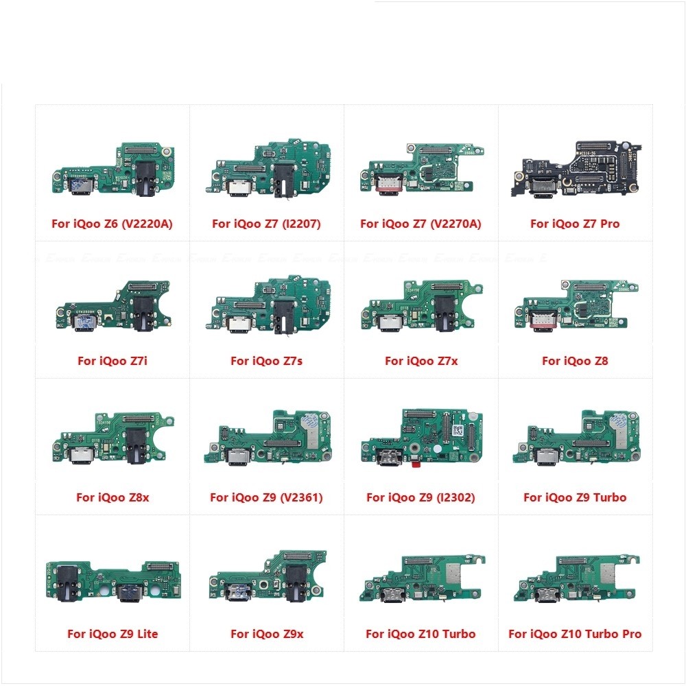 Charger Board Flex Cable Parts สําหรับ Vivo iQoo Z6 Z7 Z7i Z7s Z7x Z8 Z8x Z9 Lite Z9x Z10 Turbo Pro 