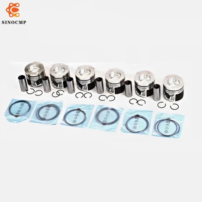 6Pcs Engine Pistons Set w/Rings Pins For A6 3.0 TDI Quattro C6 BMK Car Engines Pistons Rings Rods A