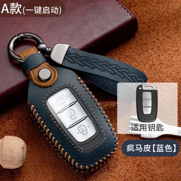 Leather Car Key Cover Case for Hyundai IX35 Sonata 8 for Kia Forte Rio 3 K2 K3 K5 Sportage Holder F