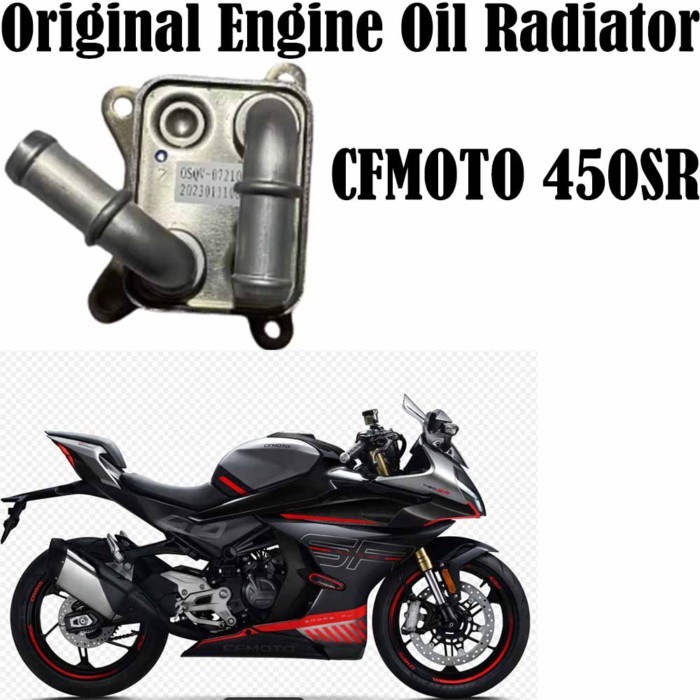 for CFMOTO Motorcycle 450SR Oil Cooler Assembly CF400-6 Original Engine Oil Radiator