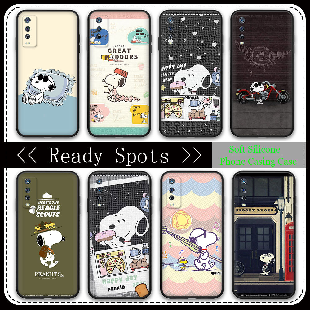 TPU Cover Black Soft Case Samsung Galaxy A01 A6 A6Plus A7 A8 A8Plus A9 2018 K7Q3 Snoopy เคสโทรศัพท์