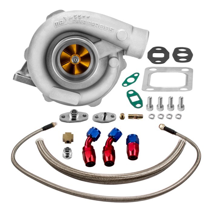 T3/T4 Upgrade Billet Turbo 63 A/R T04E 400+HP BOV Adapter Oil Return Feed Line