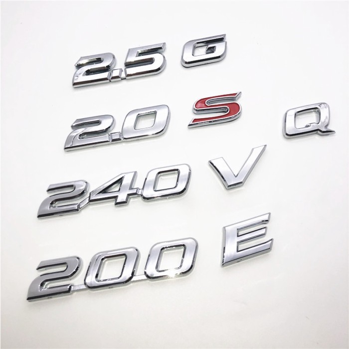 Car 2.0 2.5 240 200G V S E Q Logo for Toyota camry Sign corolla yaris Nissan x-trail Auto ABS Lette