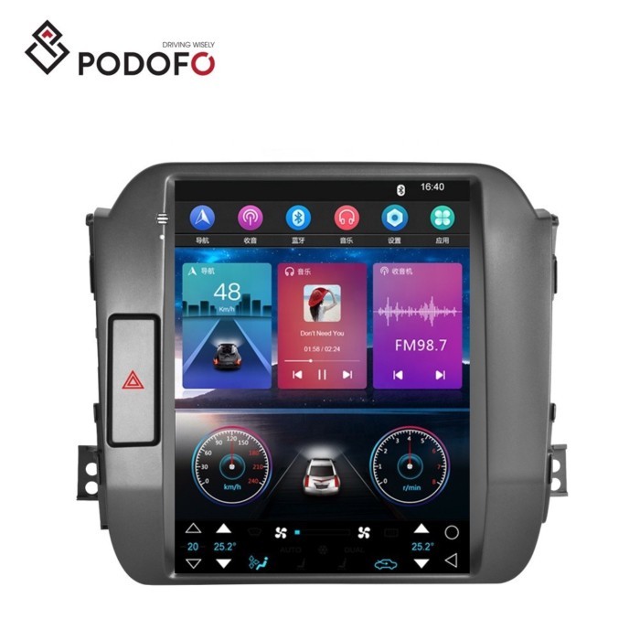 (US Stock) Podofo 9.7" Car Radio For Kia Sportage 2011 CarPlay Android Auto GPS WiFi BT FM Android