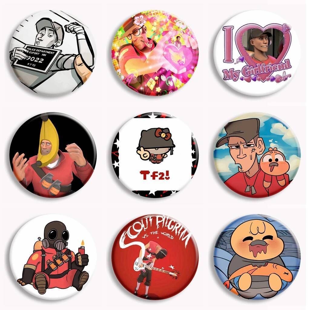 เข็มกลัดแบบอนิเมะน่ารัก จากลายเส้นคลาสสิกในเกม Team Fortress 2 Scout สำหรับสะสมหรือประดับกระเป๋า