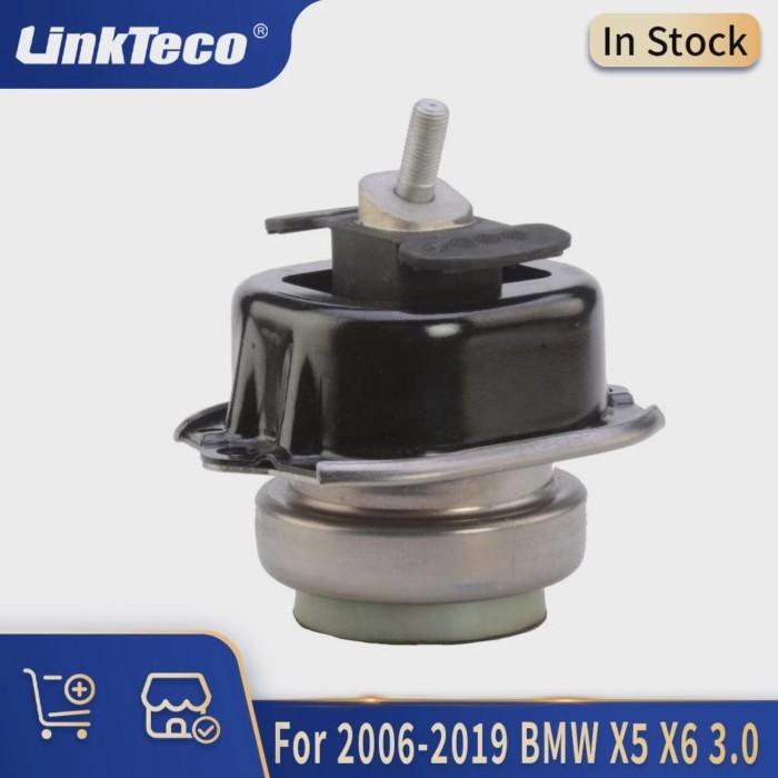 Engine Parts Front Left Motor Trans Mount set Fit 3.0 L L6 N52B30 N54B30 Gas For 06-19 BMW X5 X6 E7