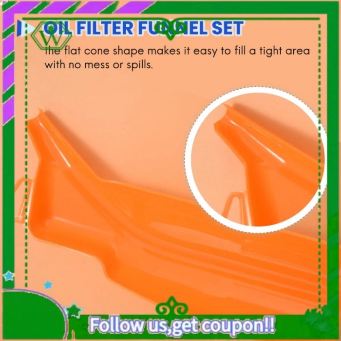 AC34-Drip-Free Oil Filter Funnel Set Oil Change Kit Replacement For