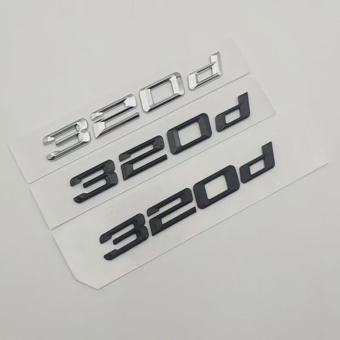 3D ABS Chrome Matt Black Logo 320d Emblem Letters Car Trunk Sticker For BMW 320d E46 E36 E90 E91 E9