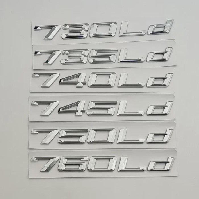3d ABS Chrome Car Trunk Letters 730Ld 735Ld 740Ld 750Ld 760Ld Emblem Logo Nameplate Sticker For BMW