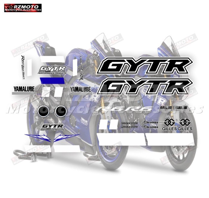 For YZF-R6 YZF R6 GYTR Motorcycle Accessories Fairing Sticker GYTR Sponsor Full Car Reflective Wate