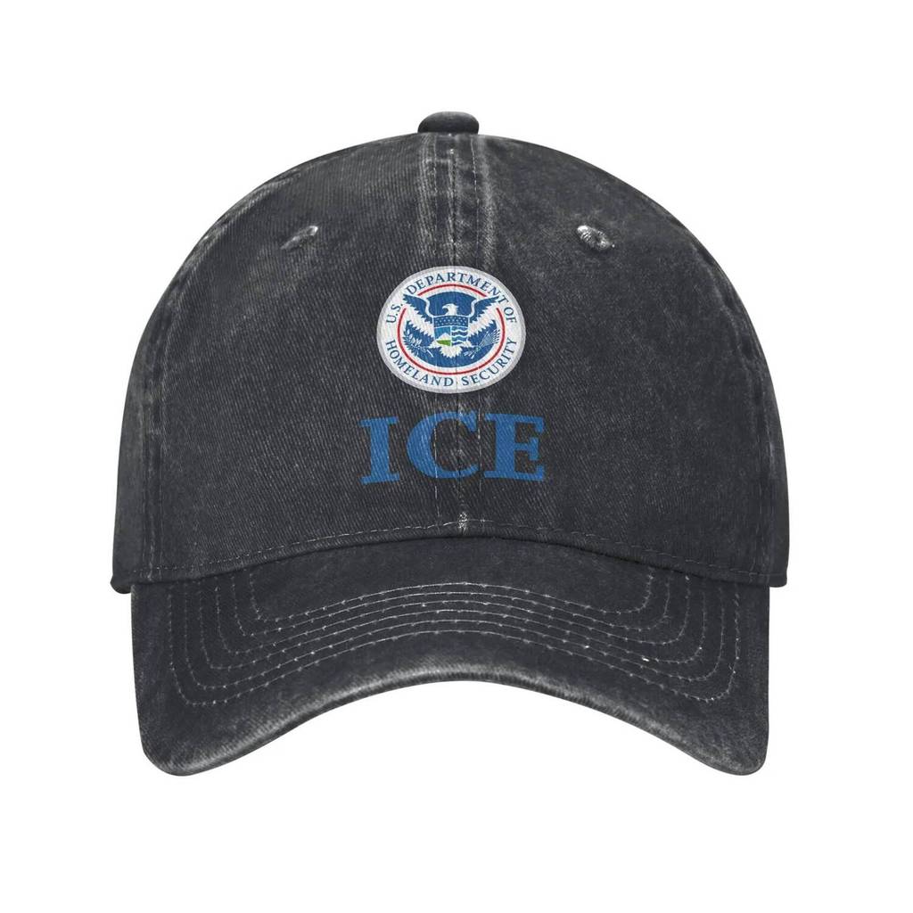 หมวกเบสบอล United States Immigration และ Customs Enforcement เบสบอลหมวก Sun พิมพ์ล้าง Trucker หมวกหญ