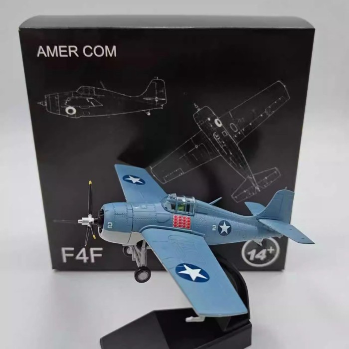 คลังสินค้าพร้อม AMER1: 72 World War II American F4F Wildcat Carrier Fighter จําลองเครื่องบินโลหะผสมร
