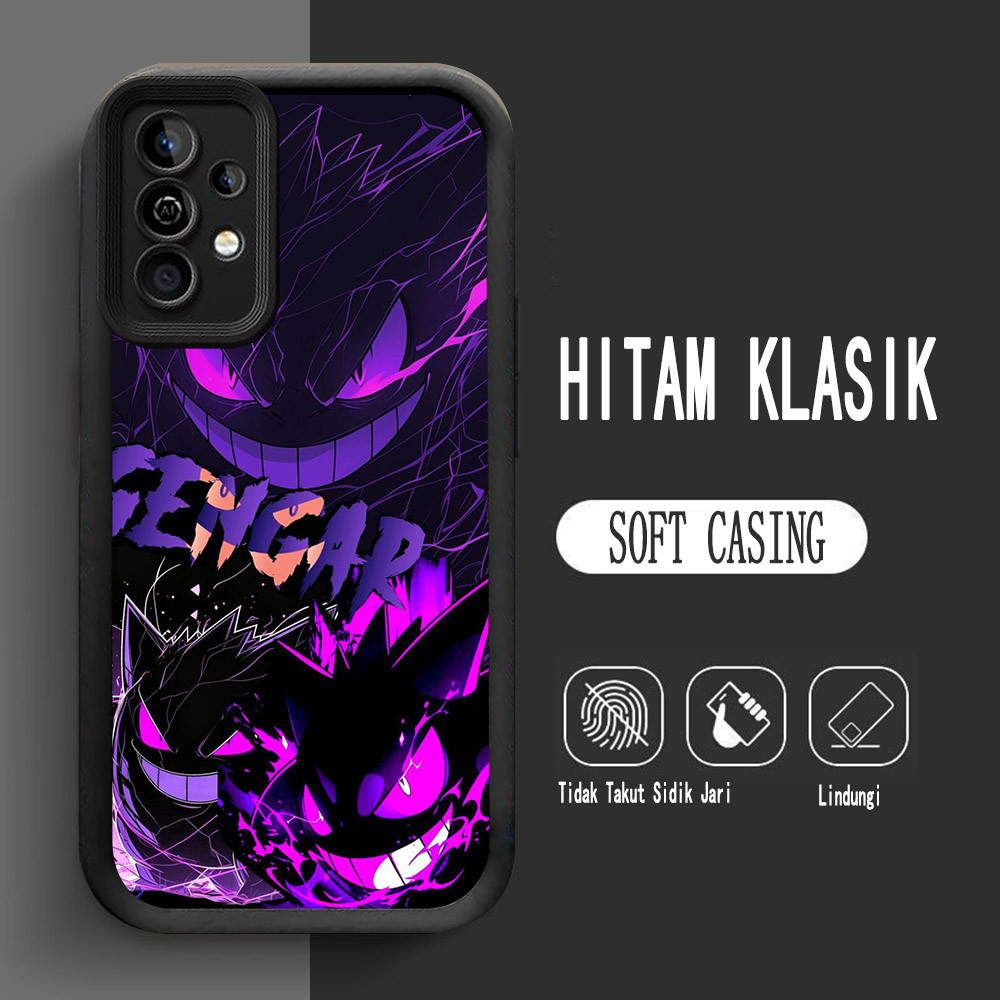 Y-25 Black Pokemon Gengar ปลอกซิลิโคนสําหรับ Samsung S25 Ultra S21 M15 A55 S24 FE 5G กรณี