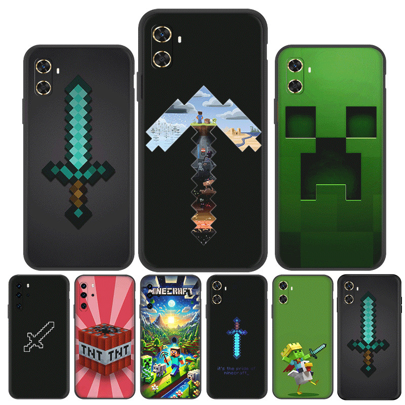 สําหรับ Huawei P10 P20 P30 Lite Pro Y5P Y6P Y7A Y8P TPU เคสโทรศัพท์นุ่มฝาครอบป้องกันน่ารัก Minecraft