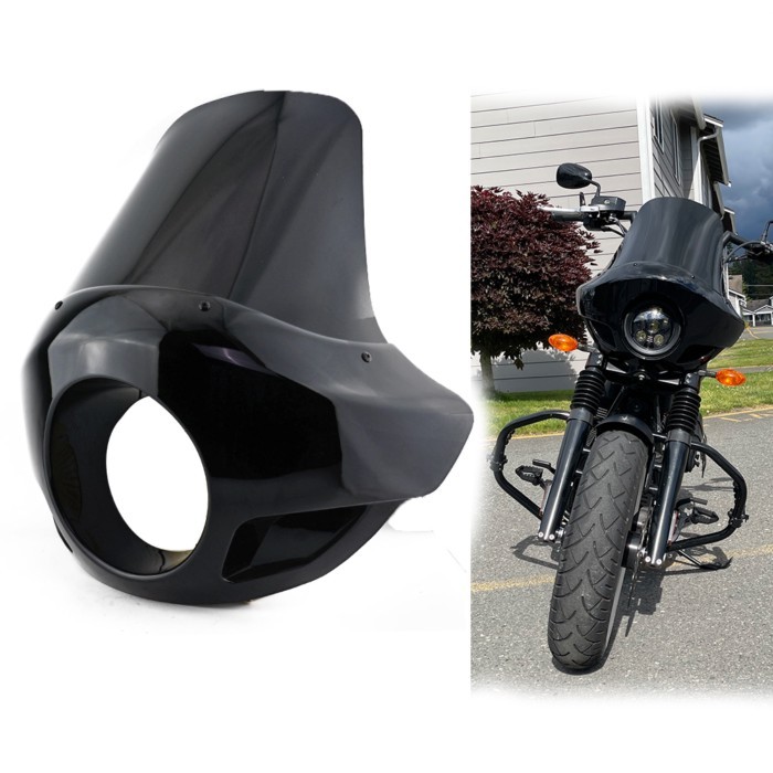 For Harley 883 1200 XL Dyna Sportster FXR XLCH Silver Tall/Short Motorcycle ABS Headlight Fairing W